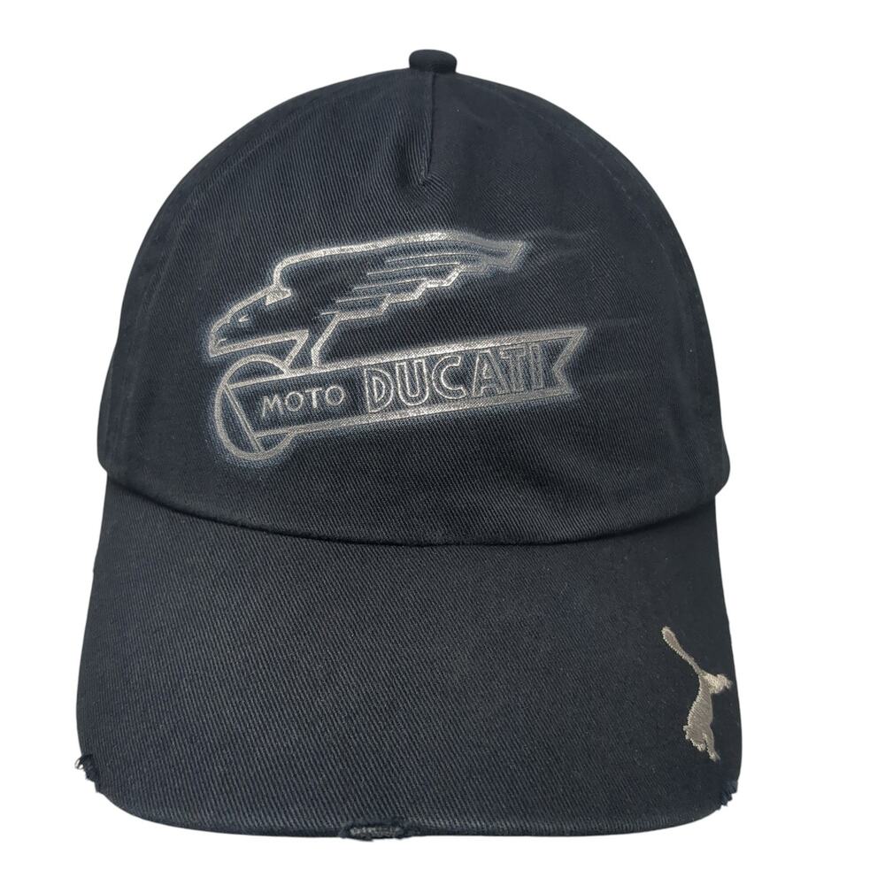 Puma Moto Ducati Slideback Hat Black Graphic Logo Adjustable